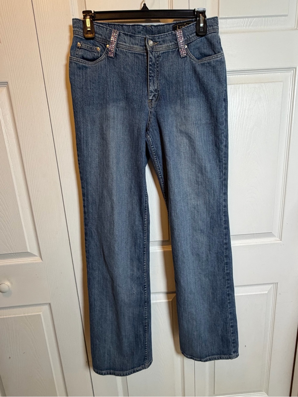 Lawman Western Jeans Size 13 Bootcut Stretch Rhinestone Denim Blue